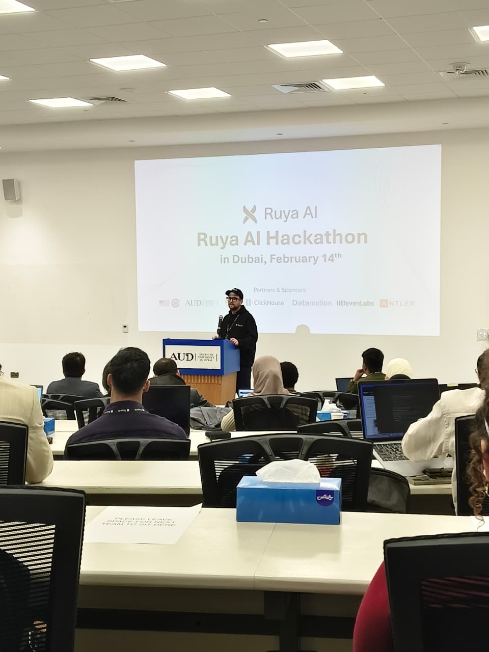 The Ruya AI Hackathon — stage and presentations