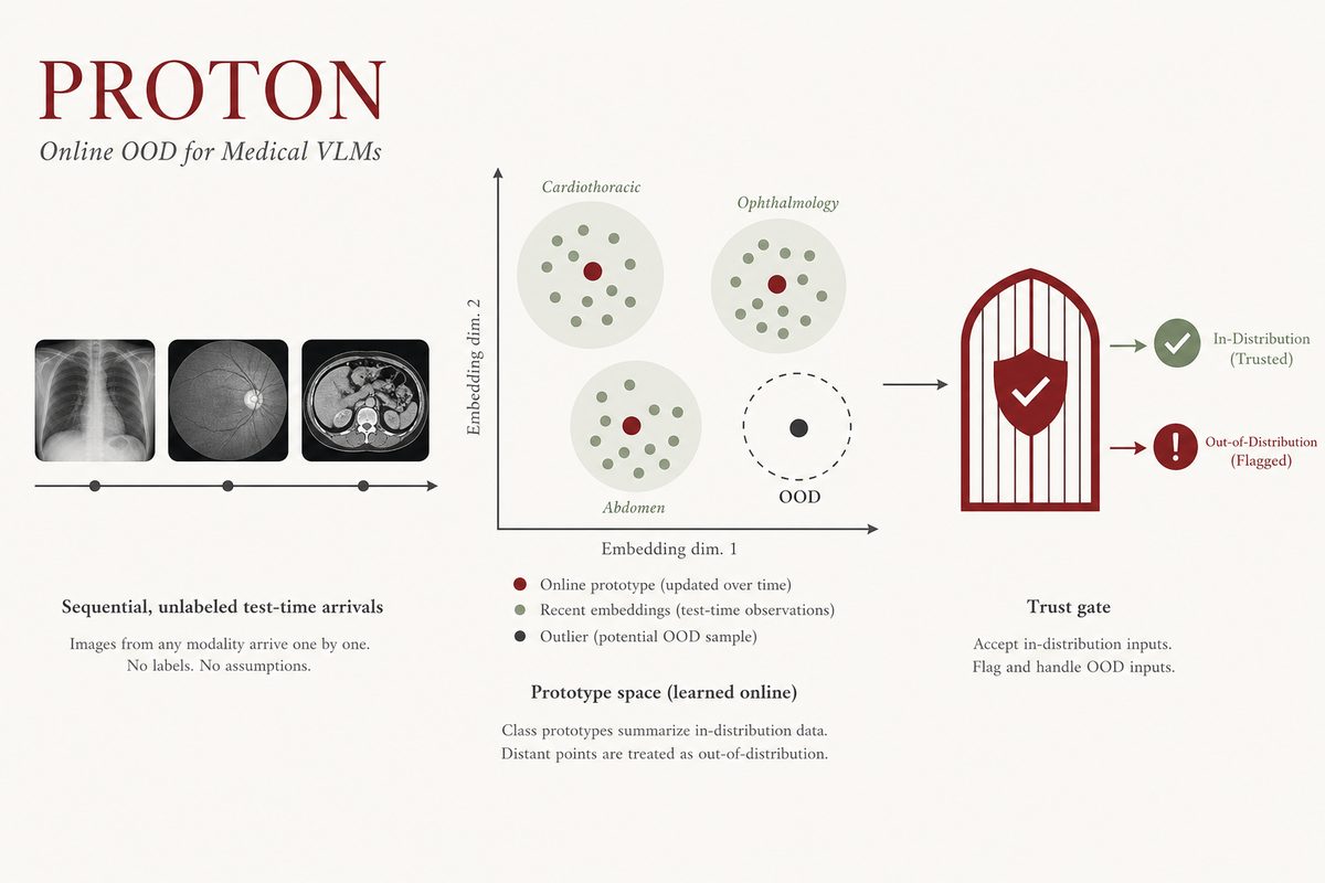 PROTON: Prototype-Based Test-Time Online OOD Detection for Medical VLMs